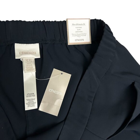 Chico's Womens Soft Woven Pull-On Tapered Ankle Pants Size 3.5 Navy Ultimate Fit - Picture 5 of 9